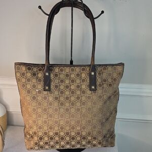 Salvatore Ferragamo Gancini canvas tote bag